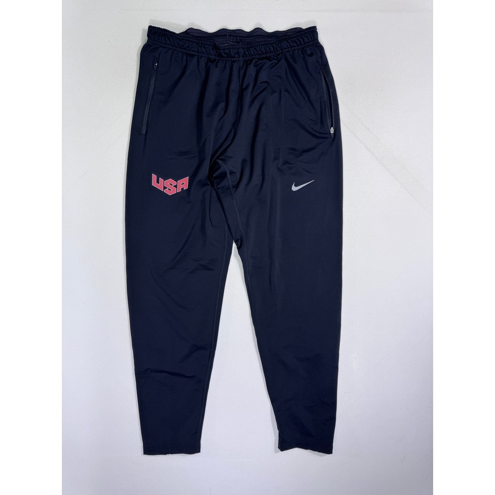 Nike Men's Large USA Dri-FIT Soccer Training Track Pants Black 620067-010 Active